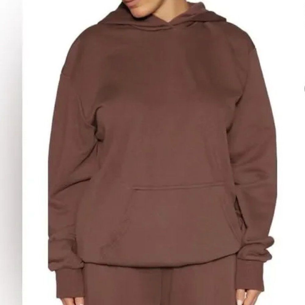 NWT Naked Wardrobe Chocolate Oversized Boyfriend Hoodie